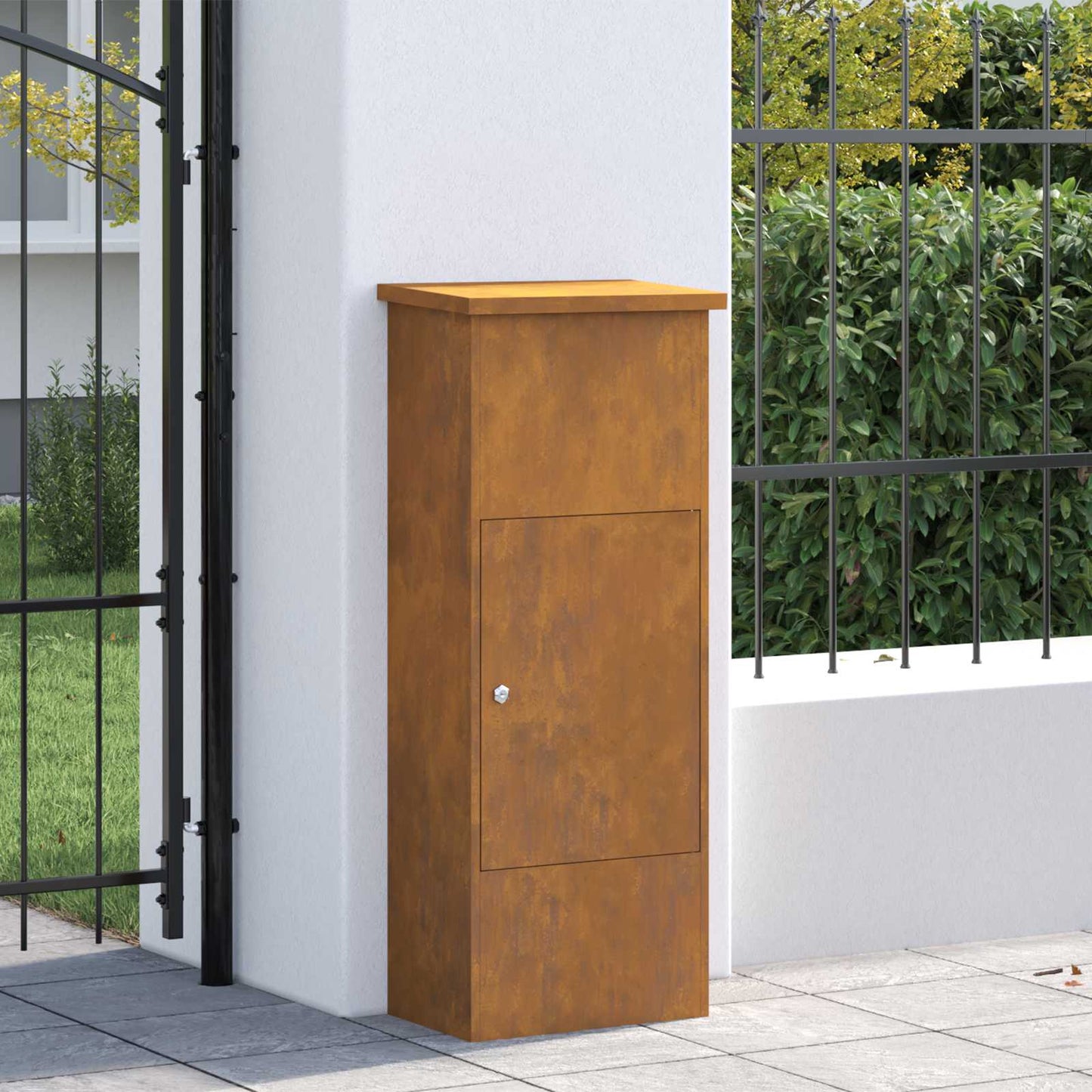 Cassetta per pacchi con porta Ruggine 44,5 x 29 x 110,5 cm | homemem39