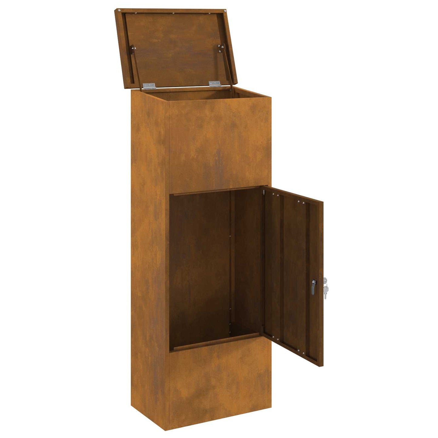 Cassetta per pacchi con porta Ruggine 44,5 x 29 x 110,5 cm | homemem39