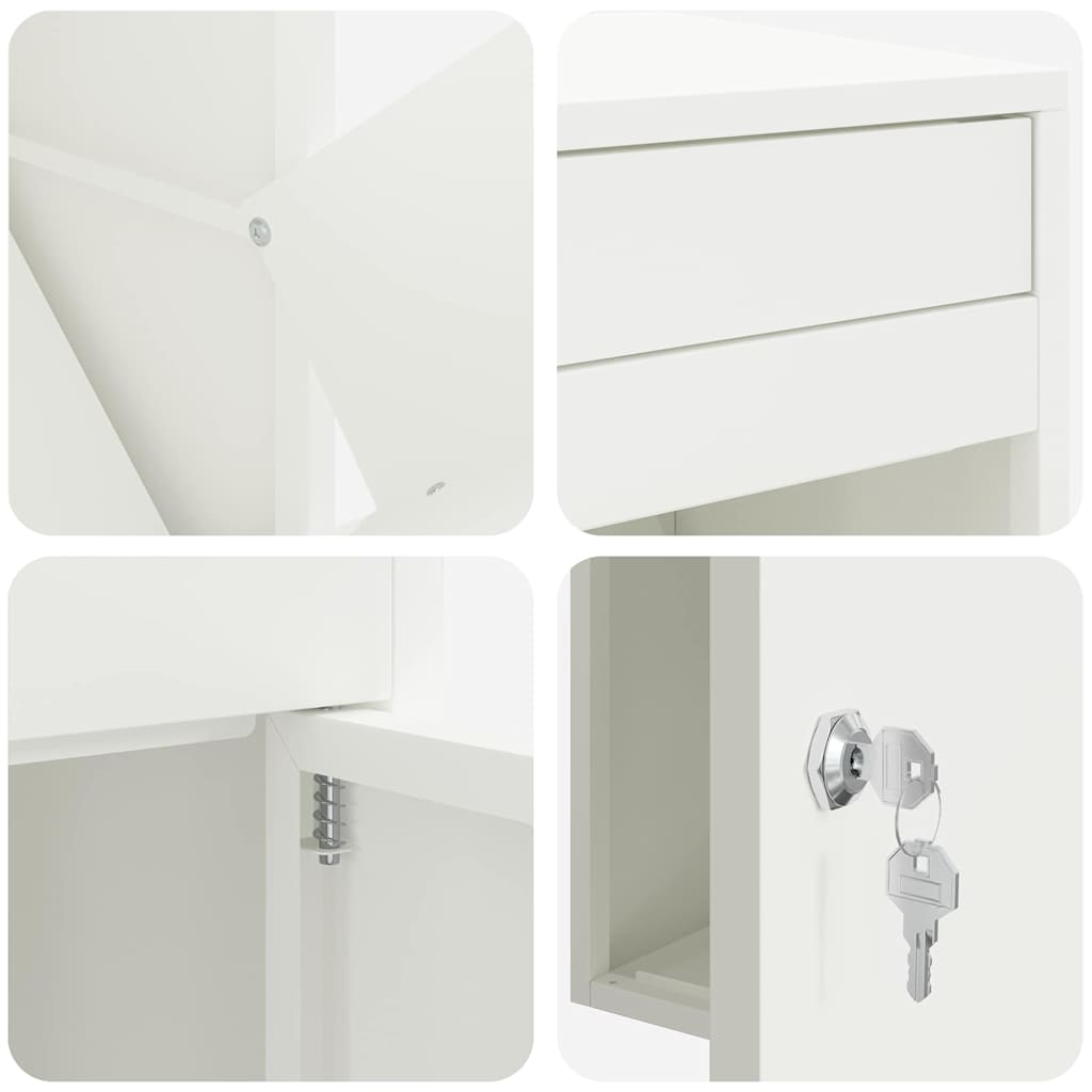 Cassetta per pacchi con porta Bianco 41 x 38 x 103 cm Acciaio