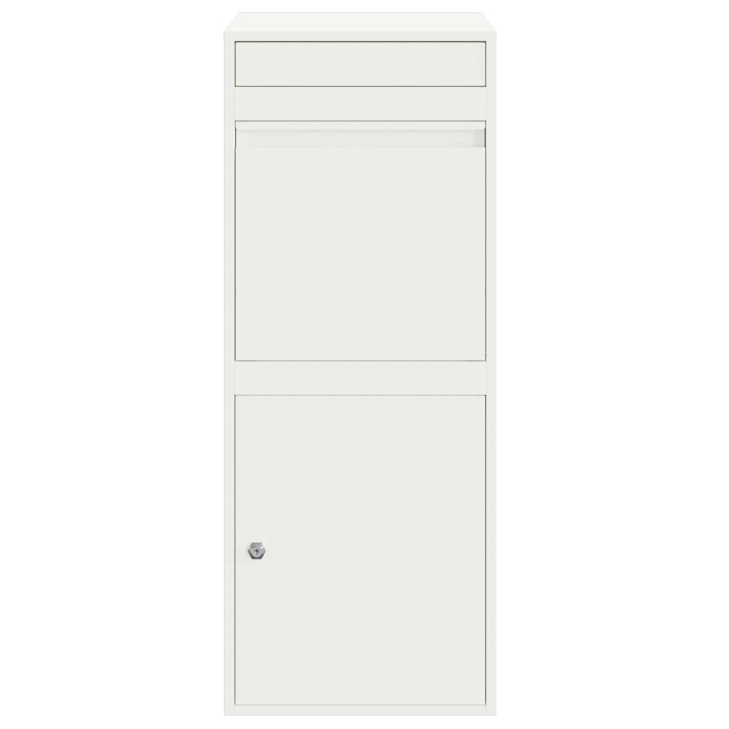 Cassetta per pacchi con porta Bianco 41 x 38 x 103 cm Acciaio | homemem39