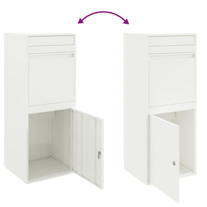 Cassetta per pacchi con porta Bianco 41 x 38 x 103 cm Acciaio | homemem39