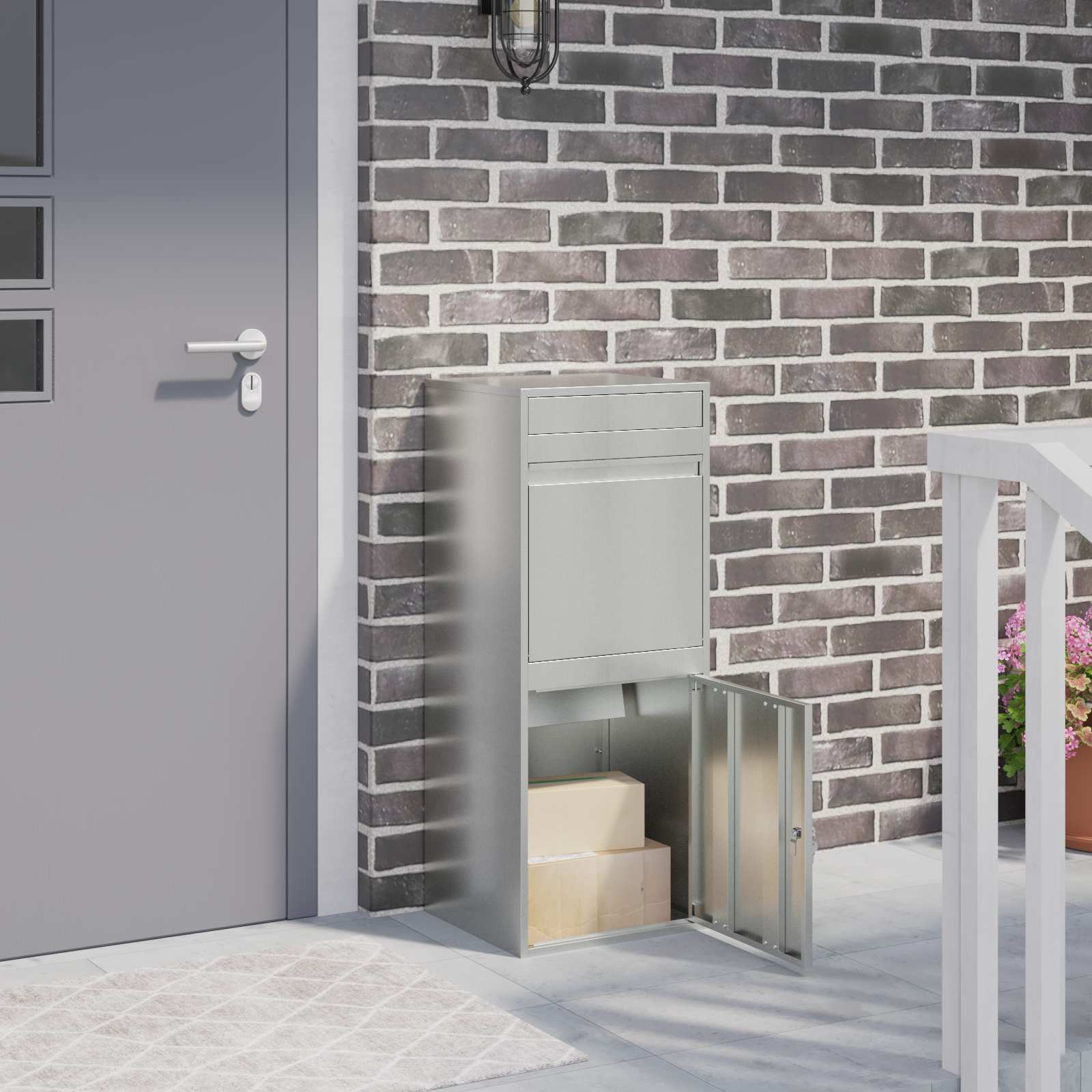 Cassetta per pacchi Argento 47,5 x 38 x 59 cm Acciaio zincato | homemem39