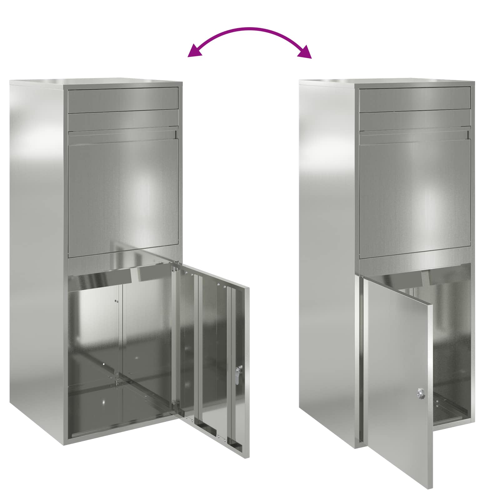Cassetta per pacchi Argento 47,5 x 38 x 59 cm Acciaio zincato | homemem39