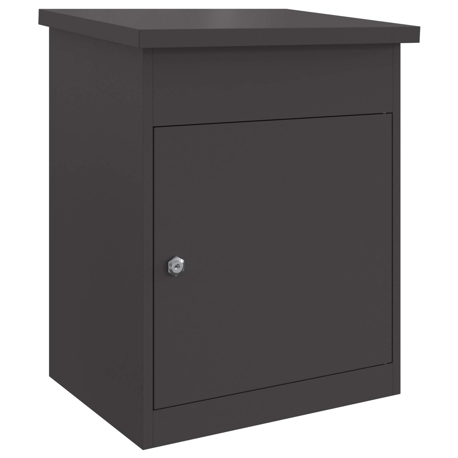 Cassetta per pacchi con porta Nero 47.5 x 38 x 59 cm Acciaio | homemem39