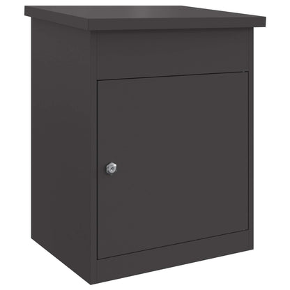 Cassetta per pacchi con porta Nero 47.5 x 38 x 59 cm Acciaio | homemem39