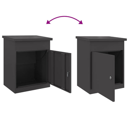 Cassetta per pacchi con porta Nero 47.5 x 38 x 59 cm Acciaio | homemem39