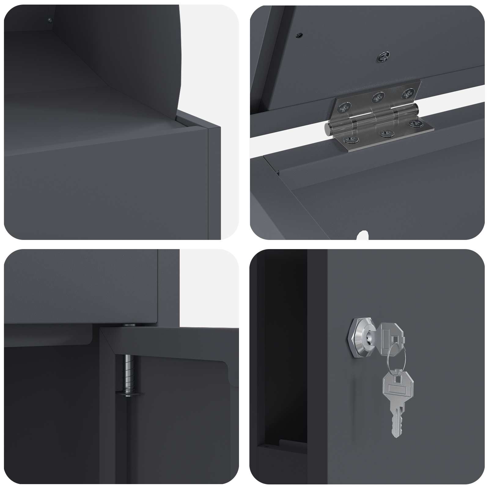 Cassetta per pacchi Antracite 47.5 x 38 x 59 cm Acciaio | homemem39