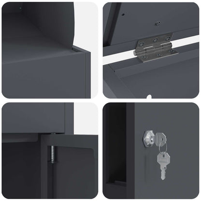 Cassetta per pacchi Antracite 47.5 x 38 x 59 cm Acciaio | homemem39