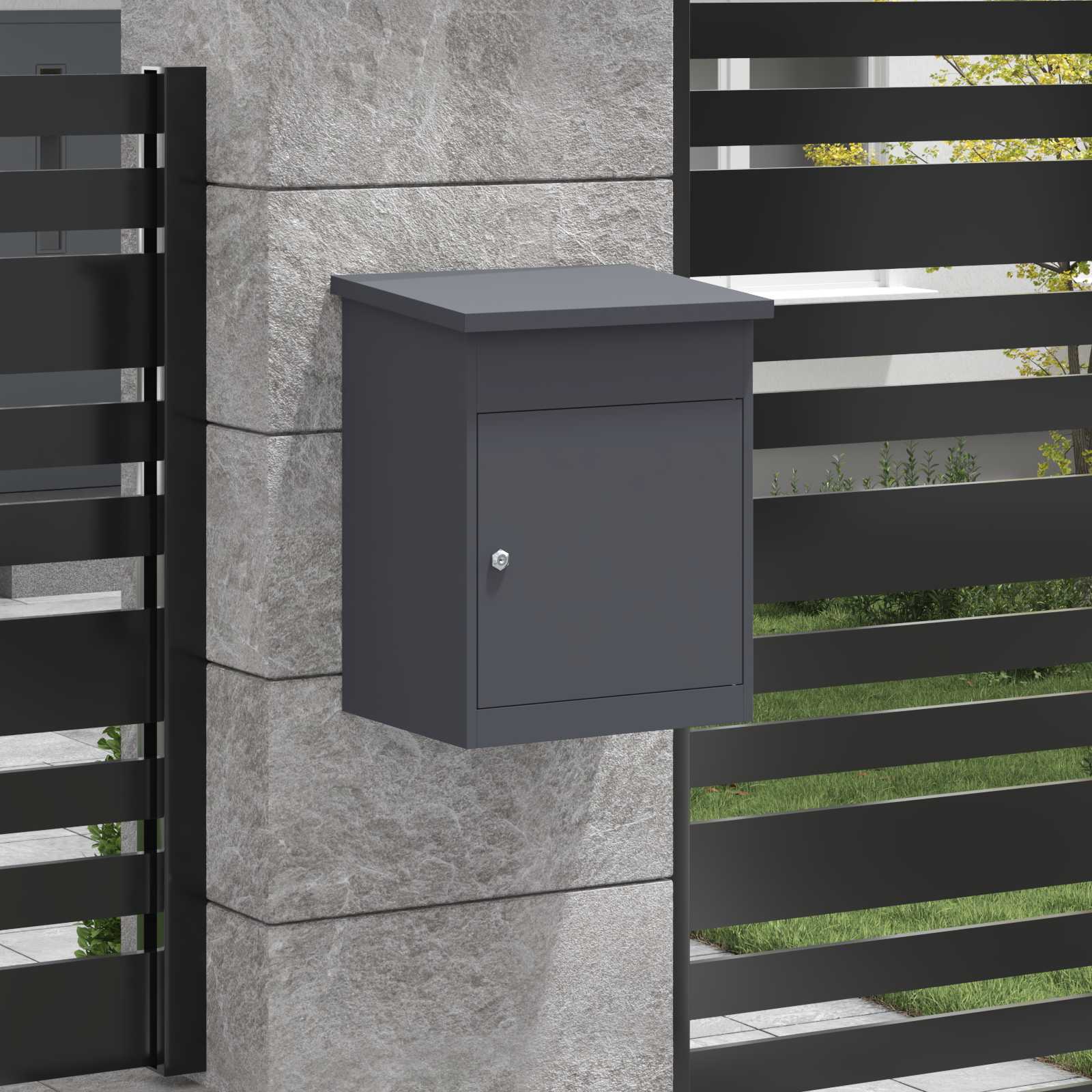 Cassetta per pacchi Antracite 47.5 x 38 x 59 cm Acciaio | homemem39