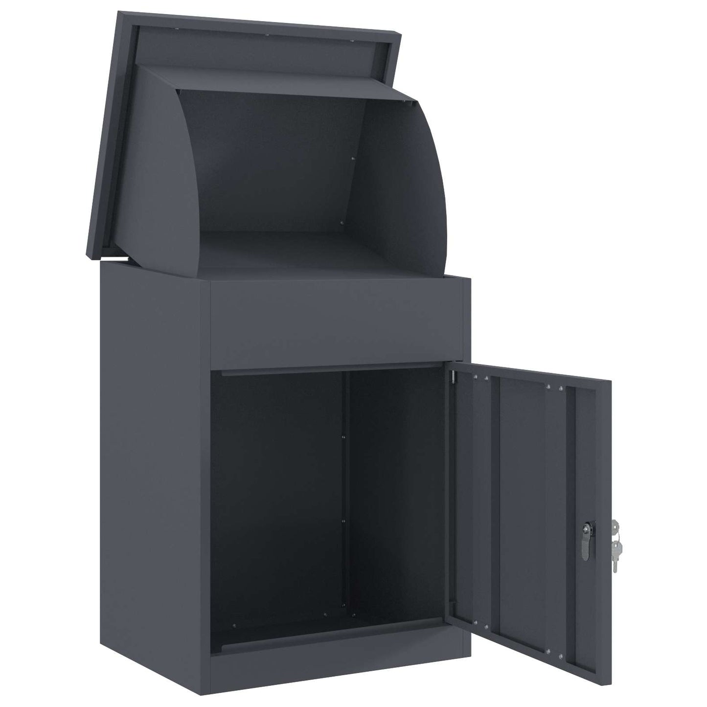 Cassetta per pacchi Antracite 47.5 x 38 x 59 cm Acciaio | homemem39