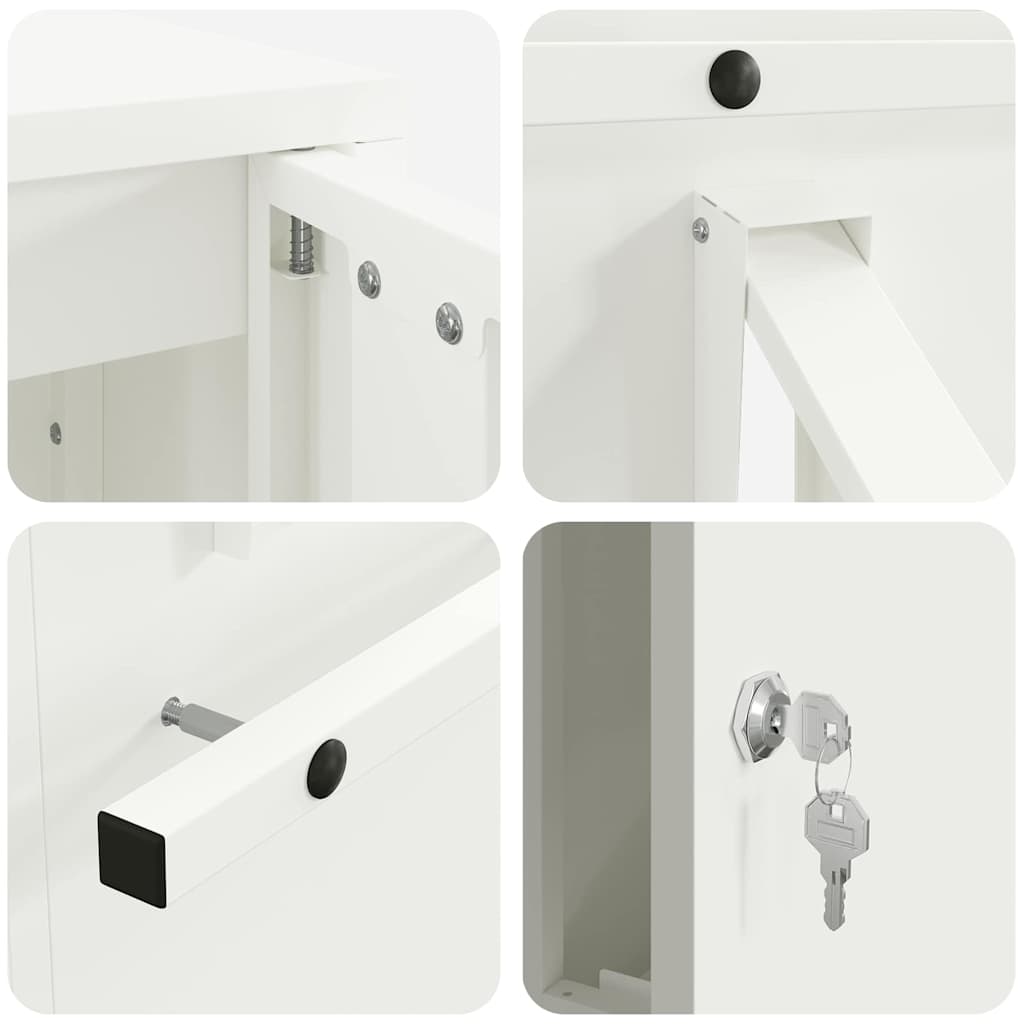 cassetta postalepastkastei Bianco 30 x 20 x 55 cm Acciaio
