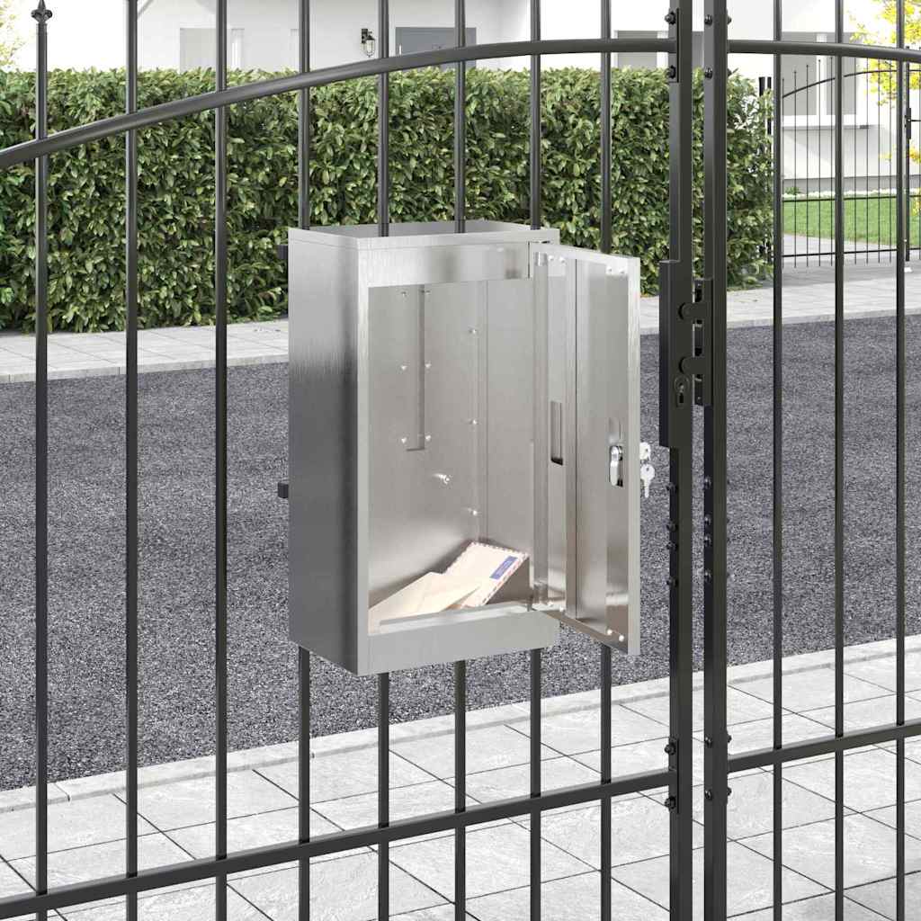 cassetta postalepastkastei con porta Argento 30 x 20 x 55 cm | homemem39