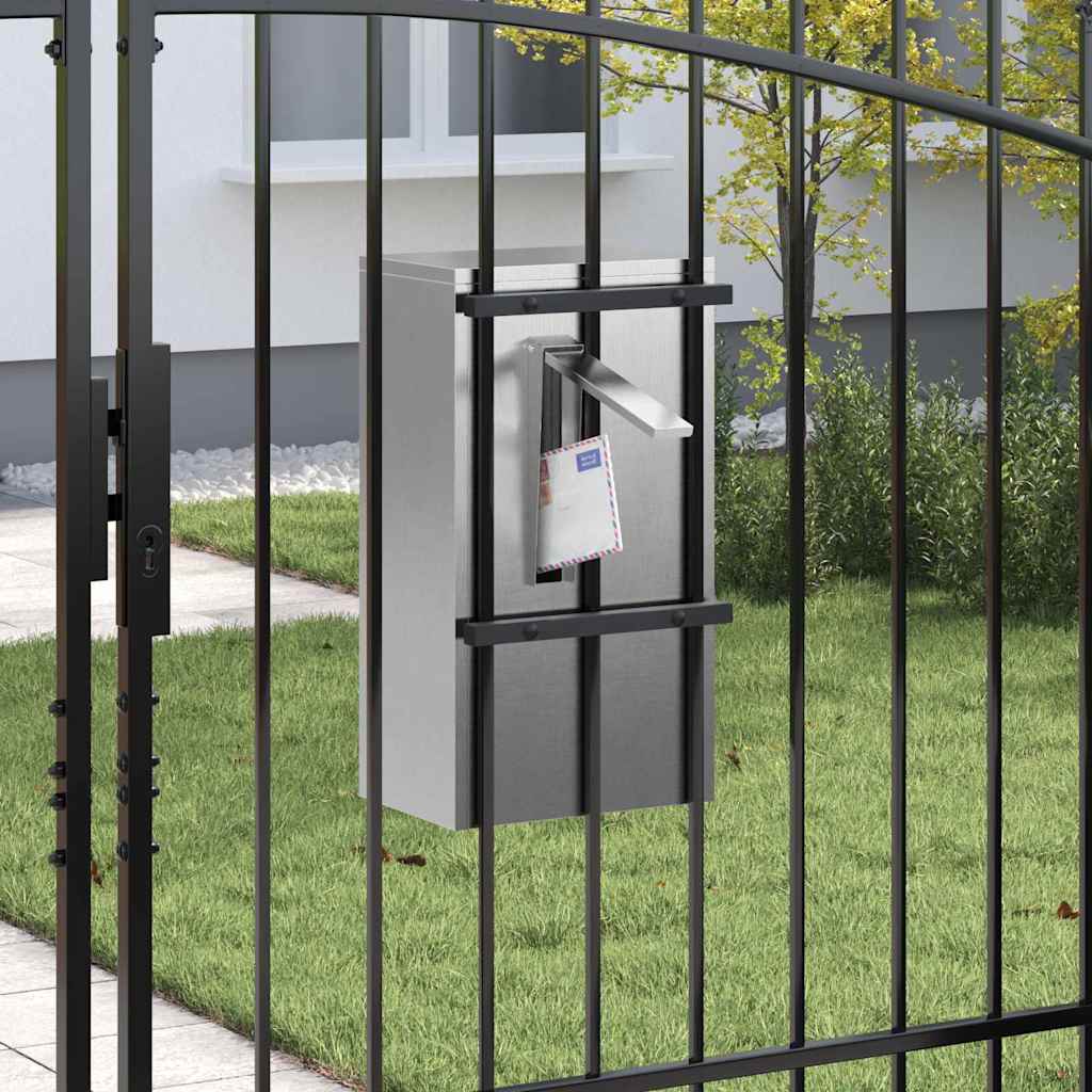 cassetta postalepastkastei con porta Argento 30 x 20 x 55 cm | homemem39