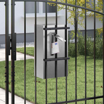 cassetta postalepastkastei con porta Argento 30 x 20 x 55 cm | homemem39