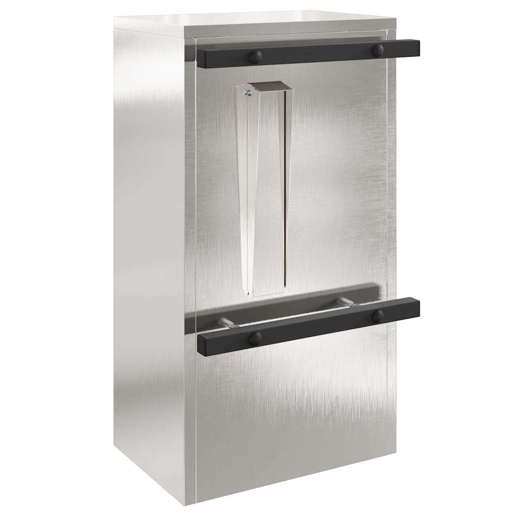 cassetta postalepastkastei con porta Argento 30 x 20 x 55 cm | homemem39