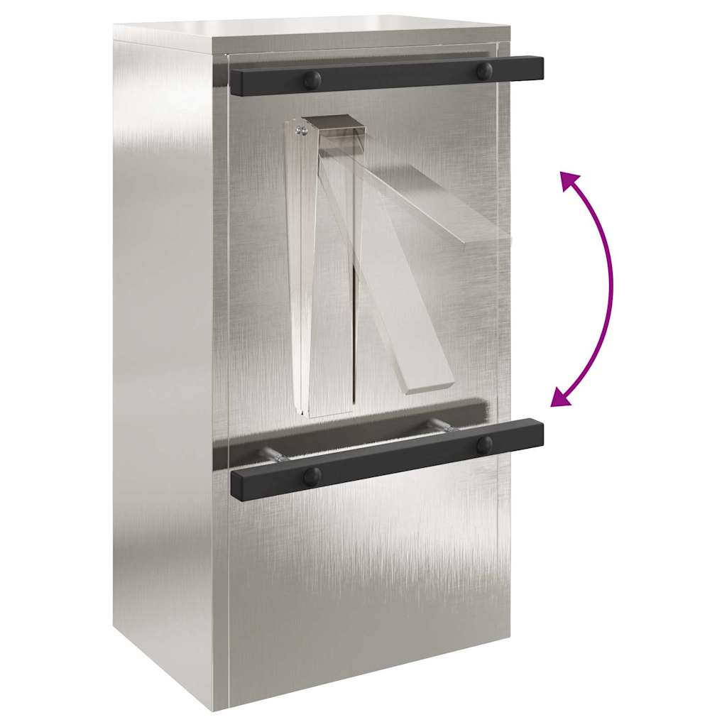 cassetta postalepastkastei con porta Argento 30 x 20 x 55 cm | homemem39