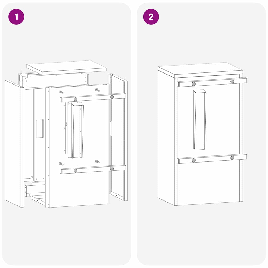 cassetta postalepastkastei Nero 30 x 20 x 55 cm Acciaio zincato | homemem39