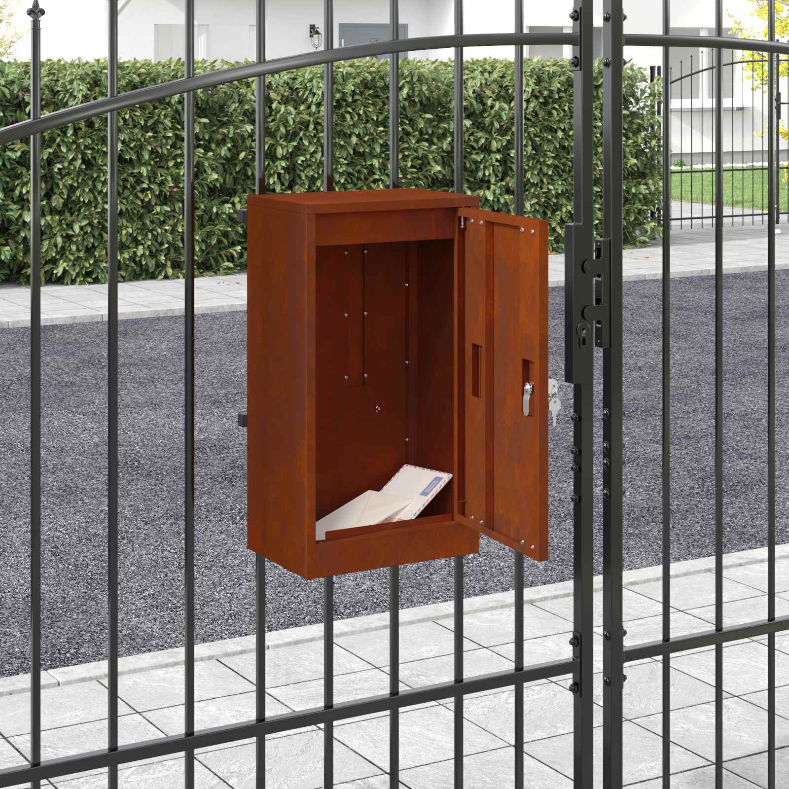 cassetta postalepastkastei con porta Ruggine 30 x 20 x 55 cm | homemem39