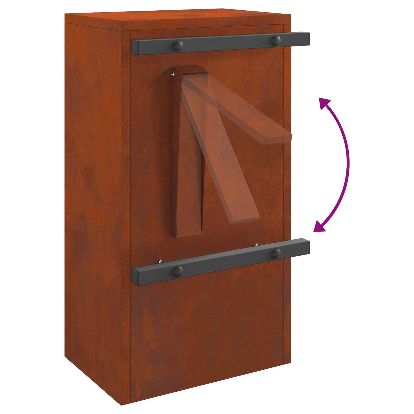 cassetta postalepastkastei con porta Ruggine 30 x 20 x 55 cm