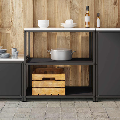 Stoccaggio in cucina HATTEM Nero 90 x 50 x 92 cm Acciaio | homemem39