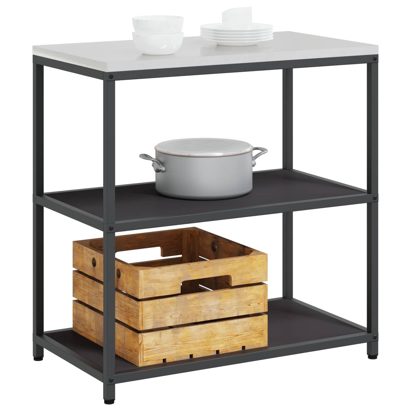 Stoccaggio in cucina HATTEM Nero 90 x 50 x 92 cm Acciaio