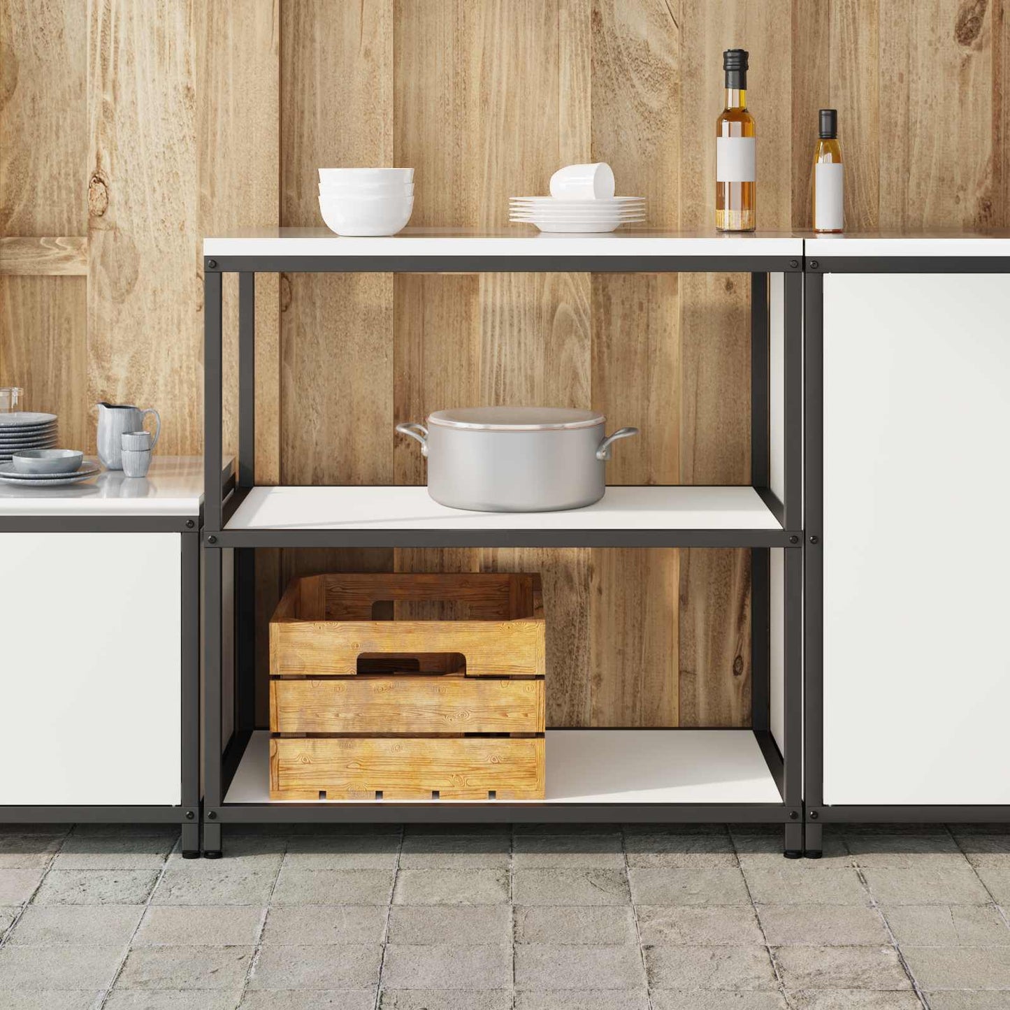 Stoccaggio in cucina HATTEM Bianco 90 x 50 x 92 cm Acciaio | homemem39