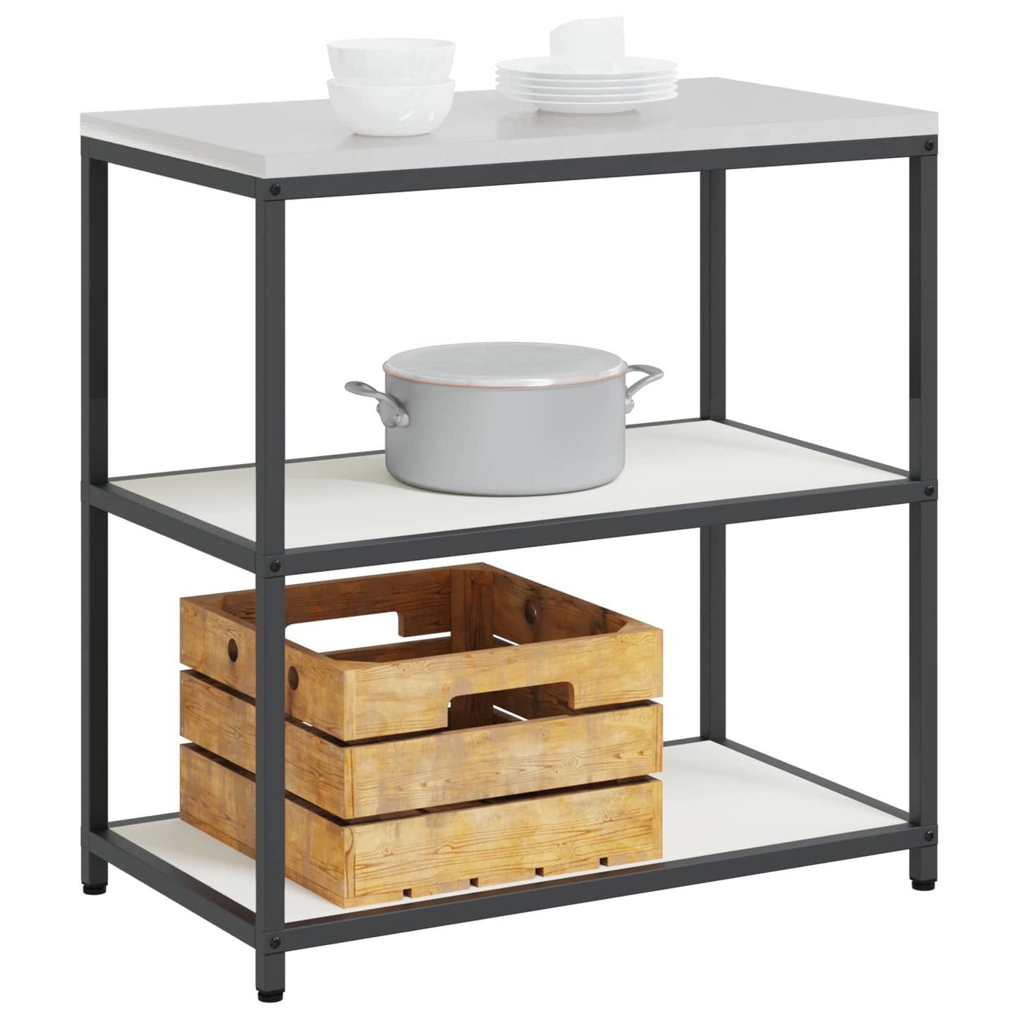 Stoccaggio in cucina HATTEM Bianco 90 x 50 x 92 cm Acciaio | homemem39
