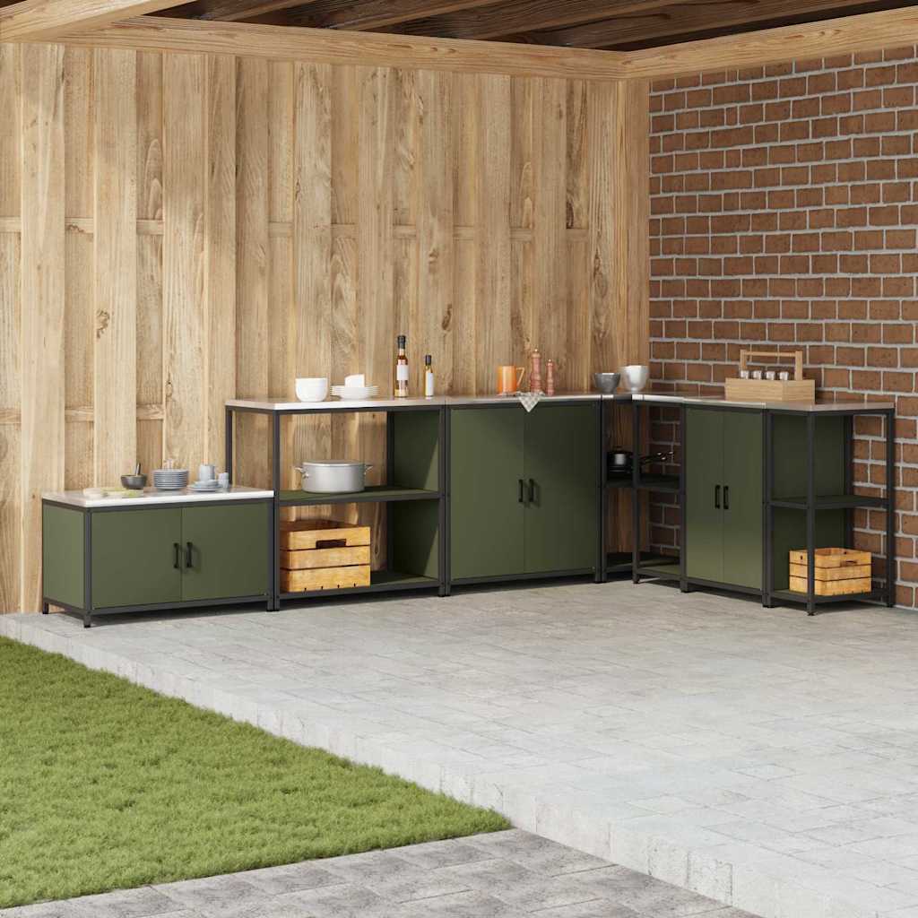 Stoccaggio in cucina HATTEM Verde Oliva 90 x 50 x 92 cm Acciaio | homemem39