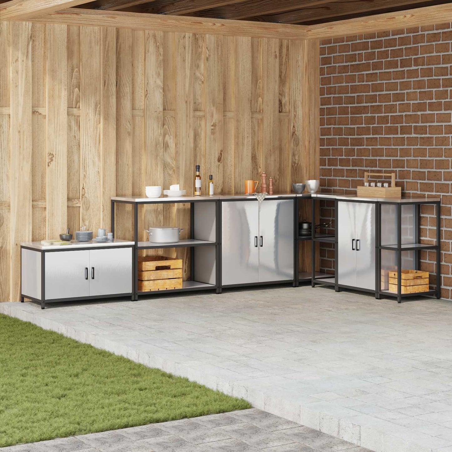 Stoccaggio in cucina HATTEM Argento 90 x 50 x 92 cm Acciaio