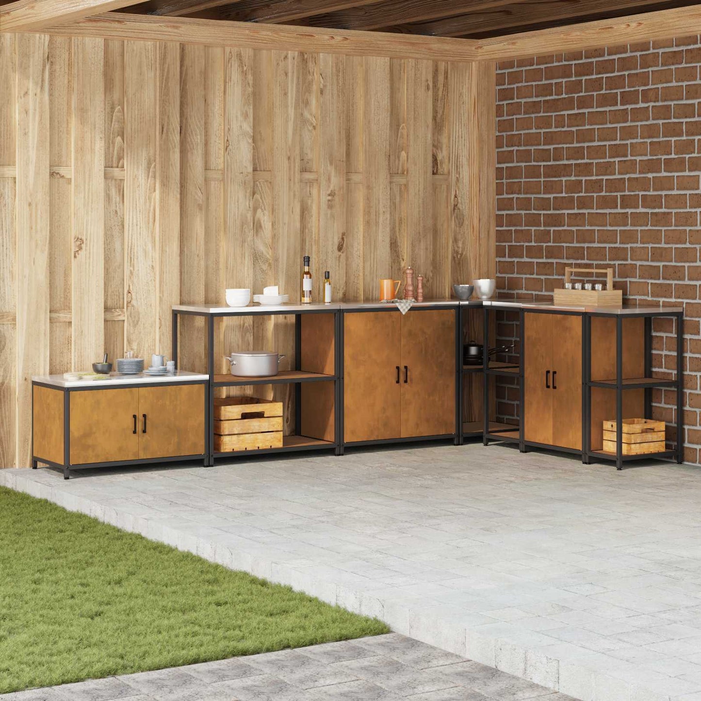 Stoccaggio in cucina HATTEM Ruggine 90 x 50 x 92 cm Acciaio | homemem39