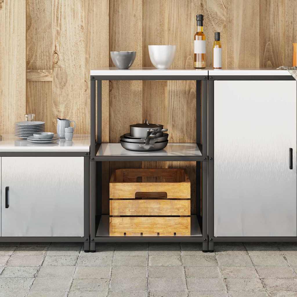 Stoccaggio in cucina HATTEM Argento 60 x 50 x 92 cm Acciaio | homemem39