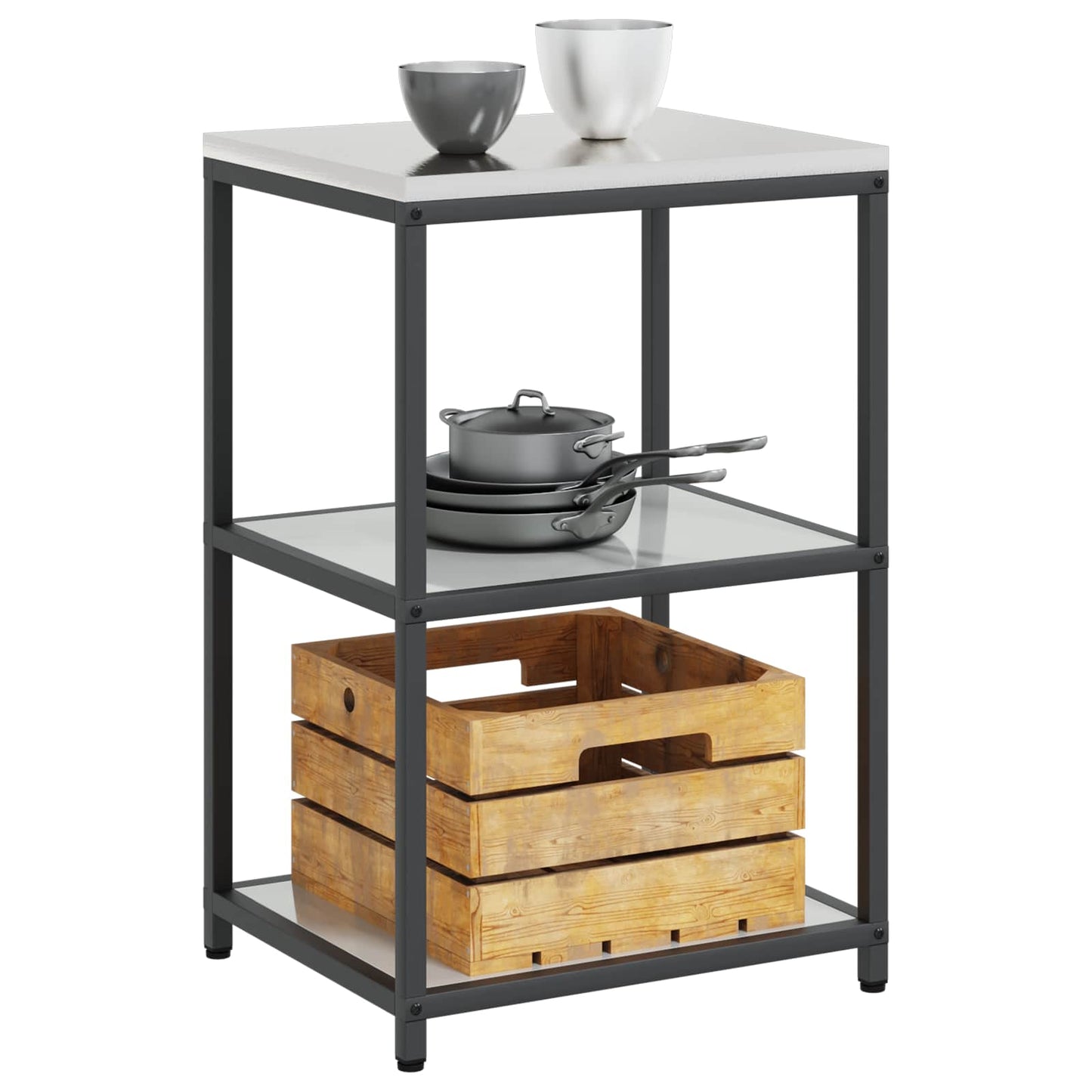 Stoccaggio in cucina HATTEM Argento 60 x 50 x 92 cm Acciaio