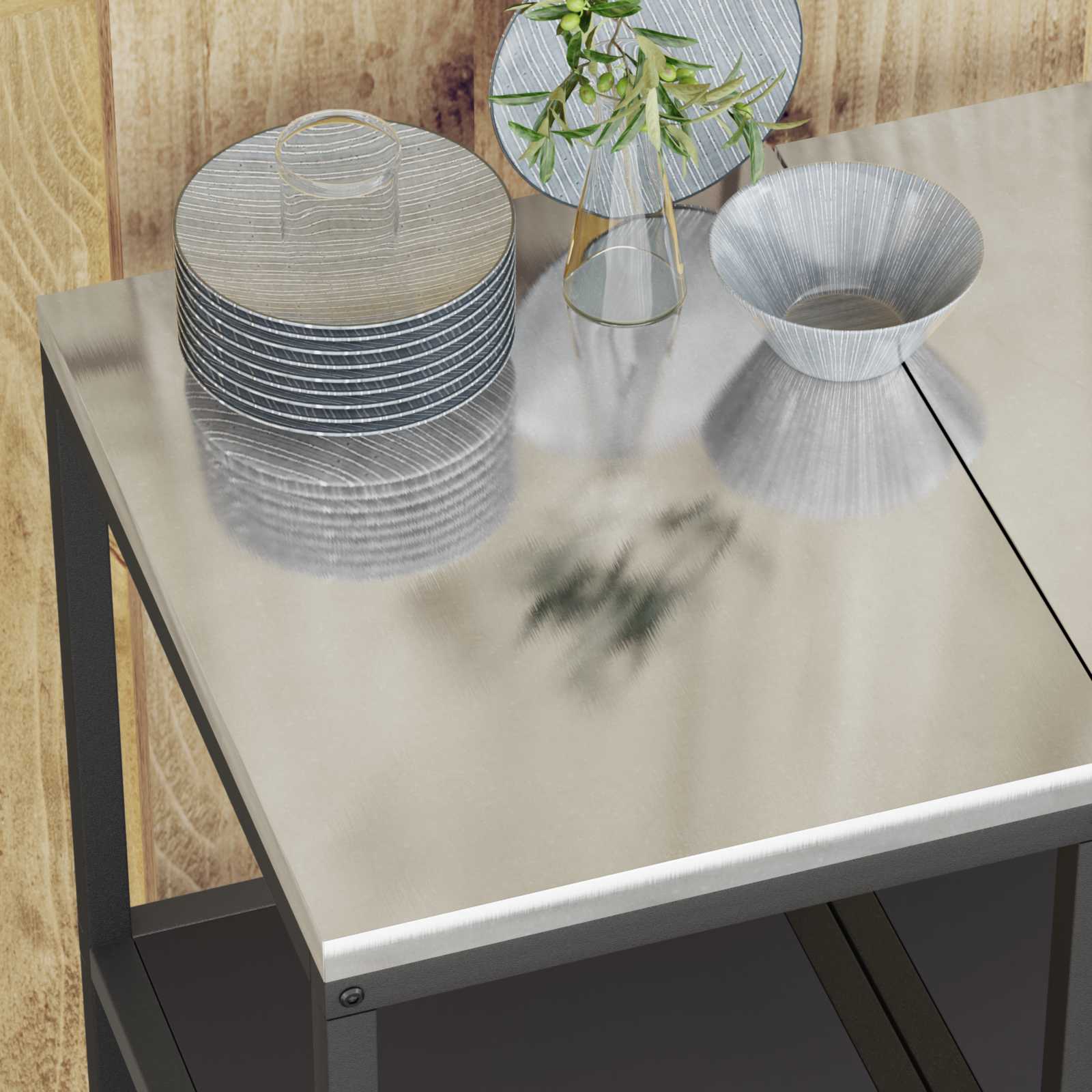Stoccaggio in cucina HATTEM Nero 40 x 50 x 92 cm Acciaio | homemem39