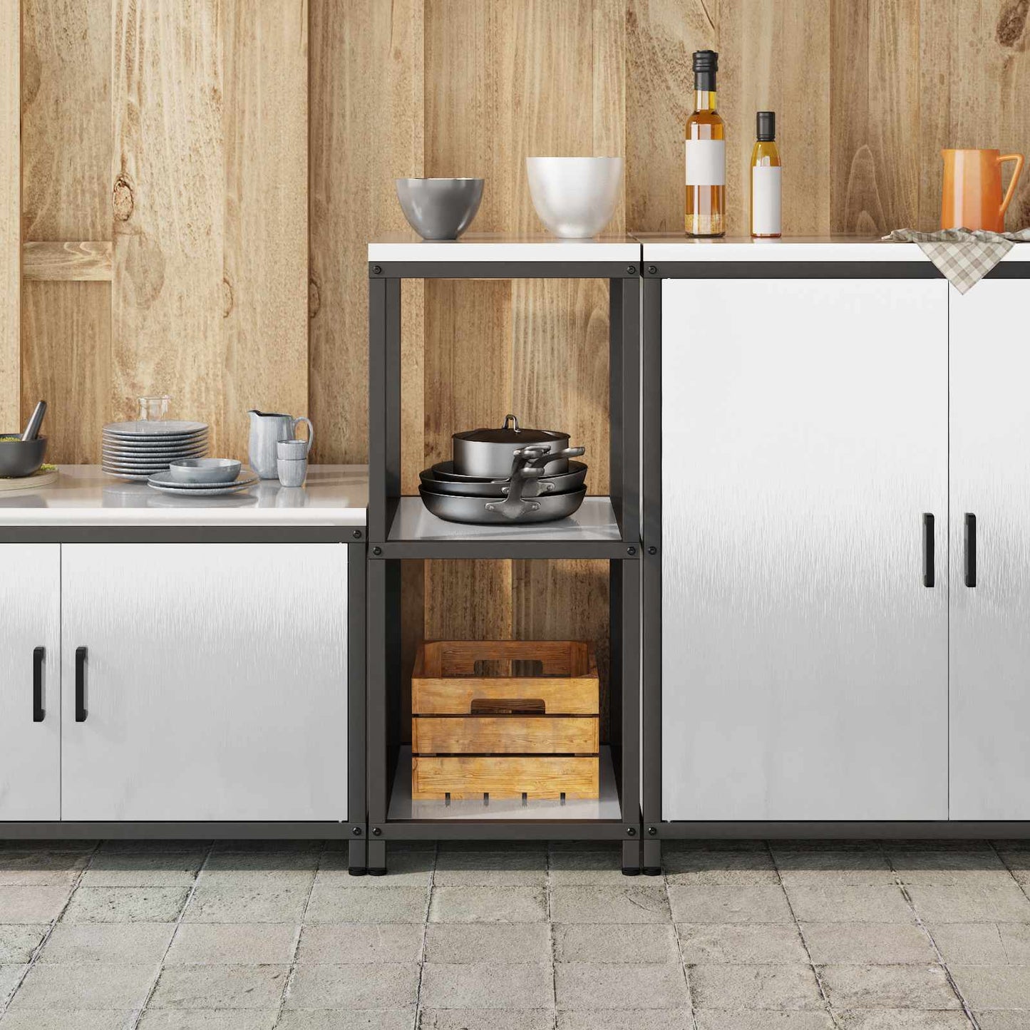 Stoccaggio in cucina HATTEM Argento 40 x 50 x 92 cm Acciaio | homemem39