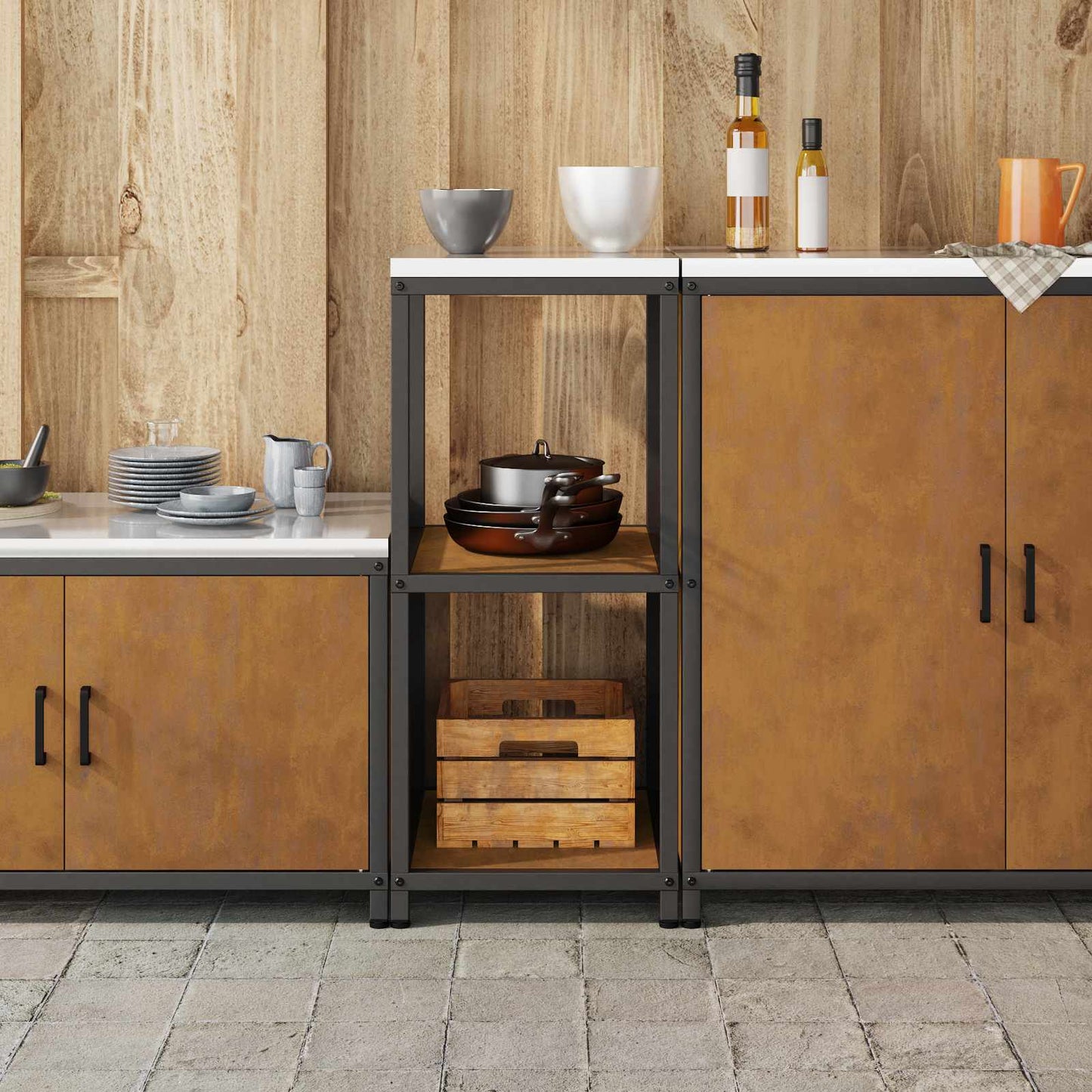 Stoccaggio in cucina HATTEM Ruggine 40 x 50 x 92 cm Acciaio | homemem39