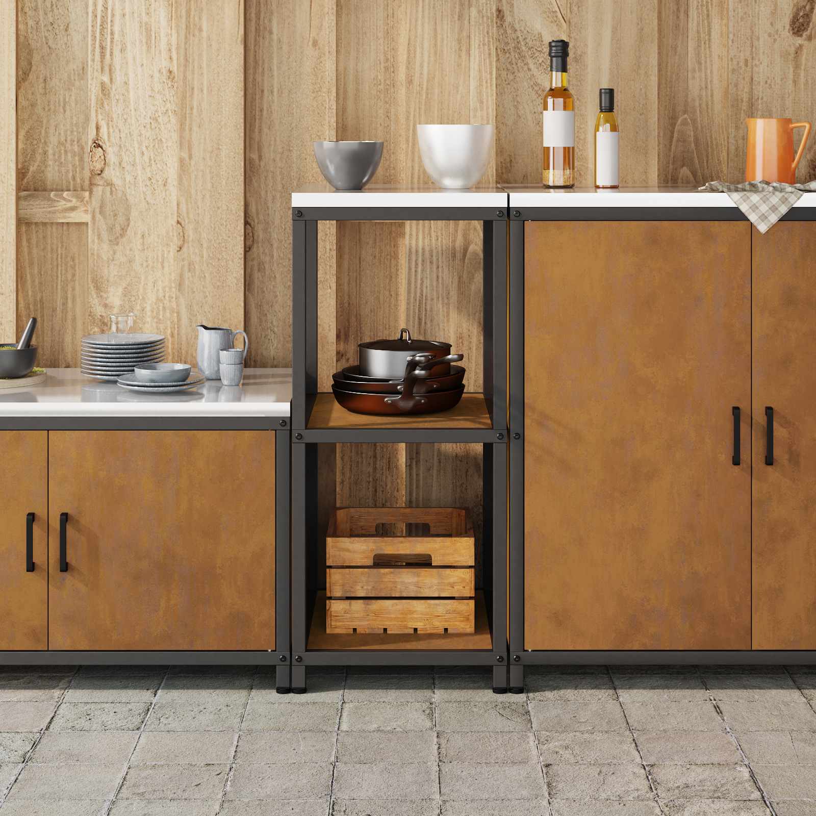 Stoccaggio in cucina HATTEM Ruggine 40 x 50 x 92 cm Acciaio | homemem39