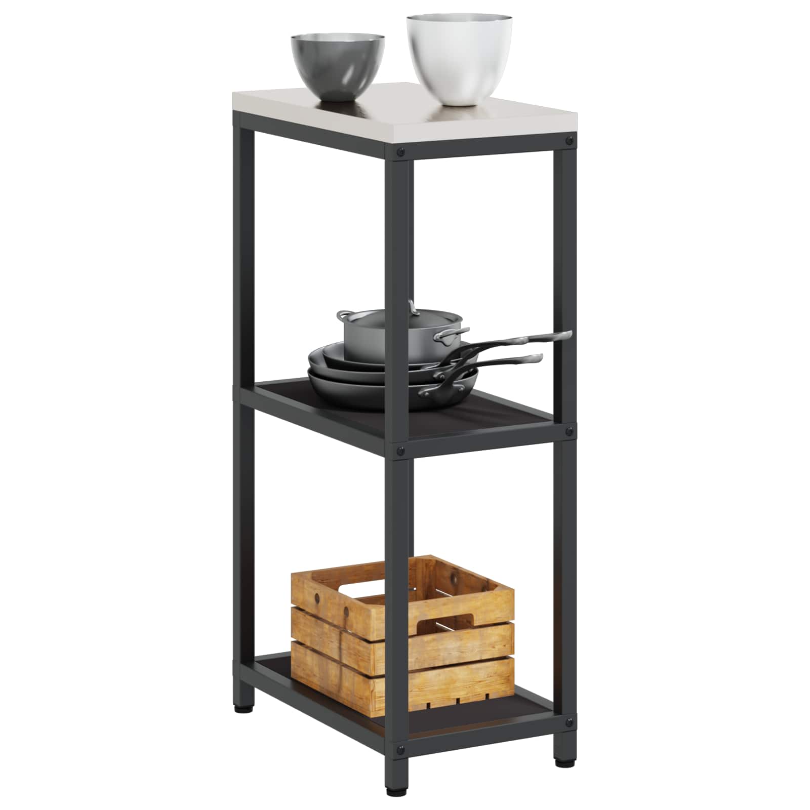 Stoccaggio in cucina HATTEM Nero 30 x 50 x 92 cm Acciaio | homemem39