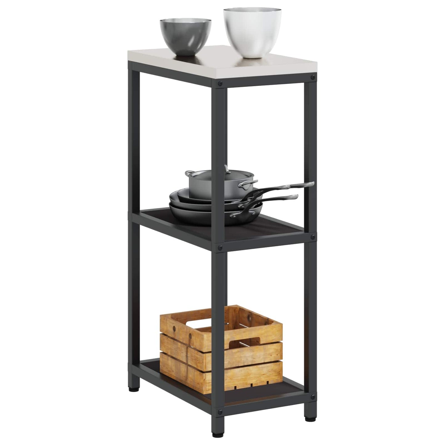 Stoccaggio in cucina HATTEM Nero 30 x 50 x 92 cm Acciaio