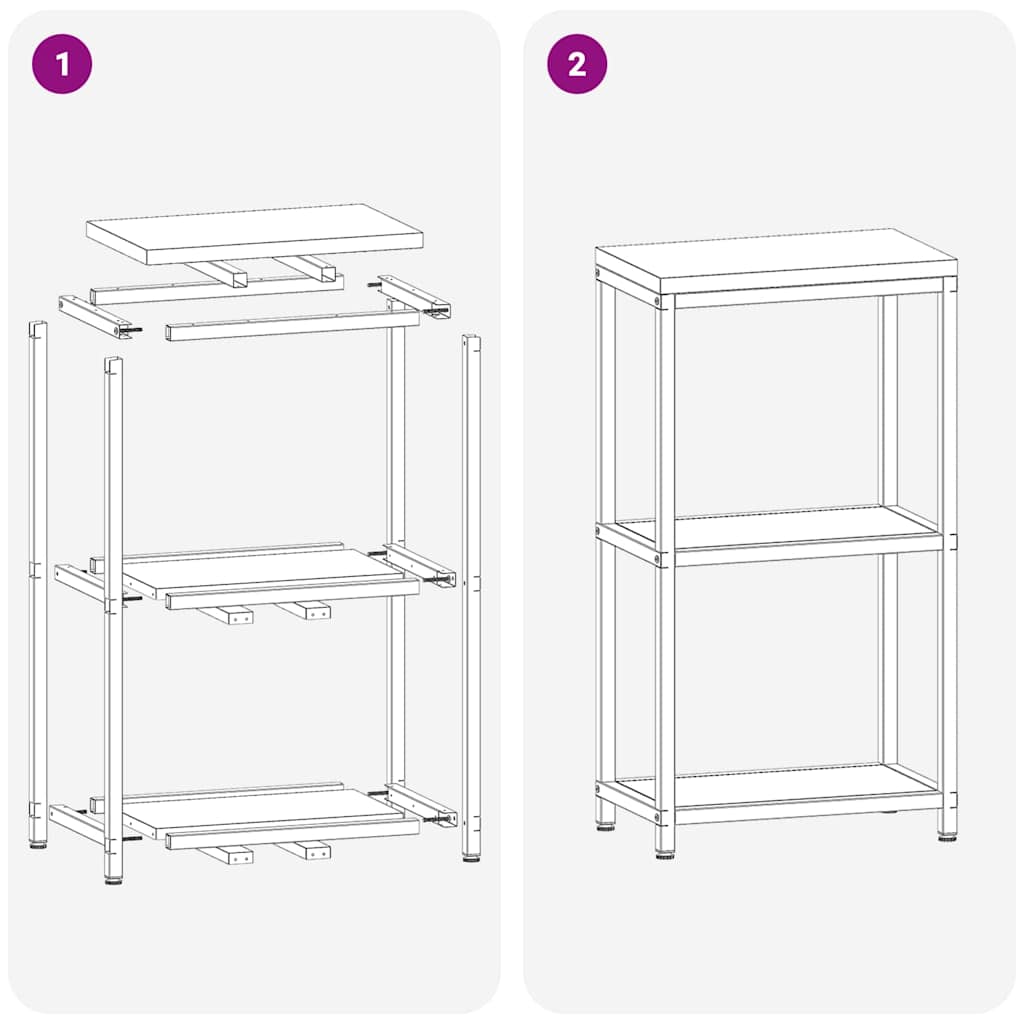 Stoccaggio in cucina HATTEM Bianco 30 x 50 x 92 cm Acciaio | homemem39