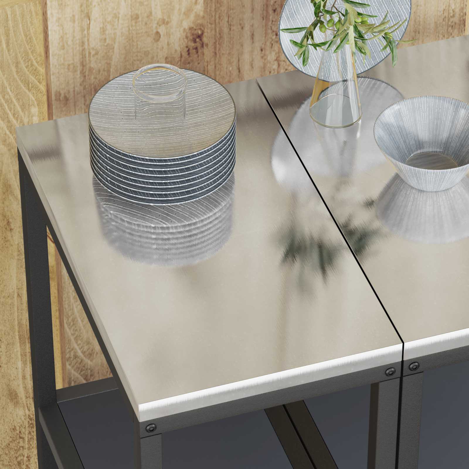 Stoccaggio in cucina HATTEM Antracite 30 x 50 x 92 cm Acciaio | homemem39