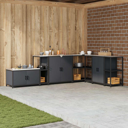 Stoccaggio in cucina HATTEM Antracite 30 x 50 x 92 cm Acciaio | homemem39