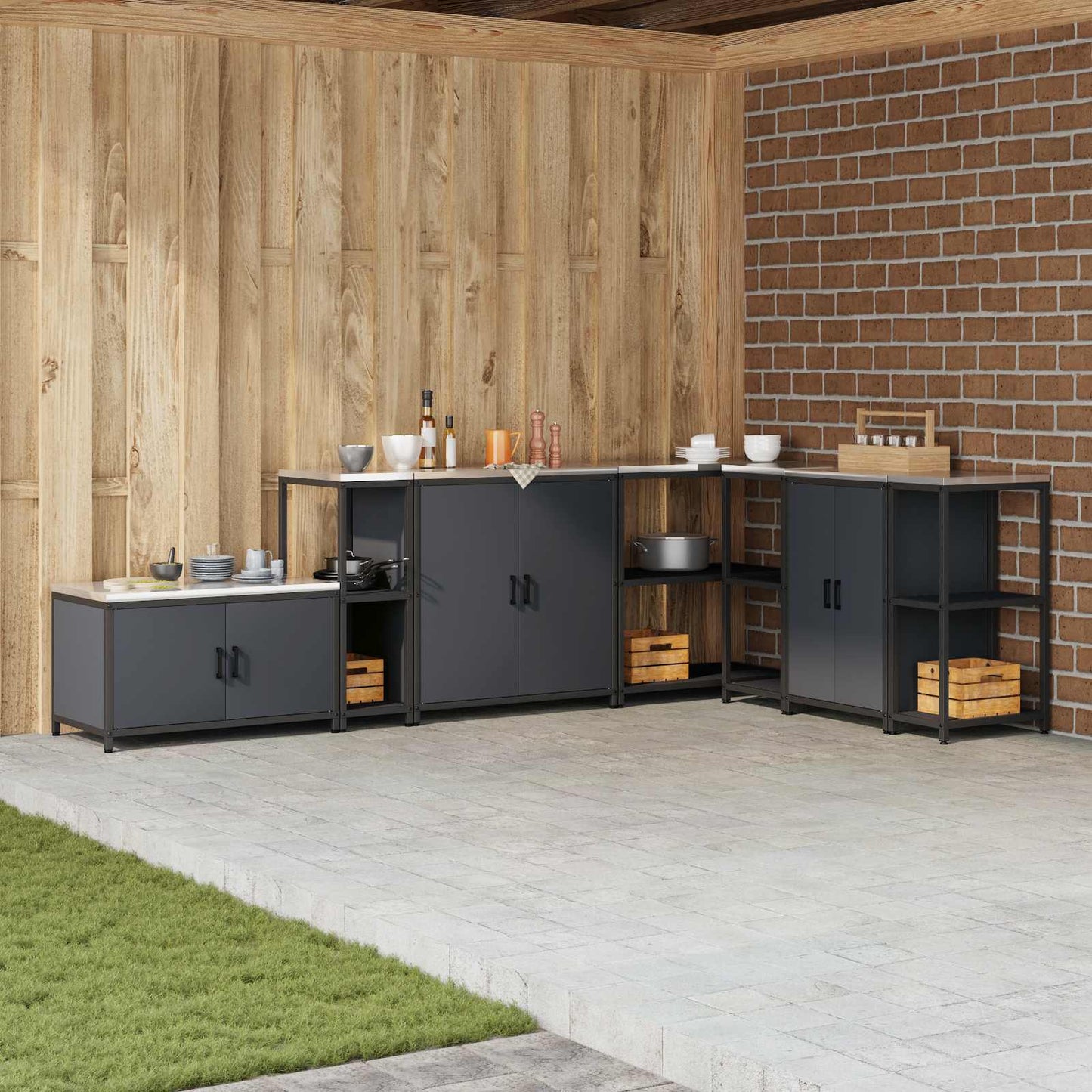 Stoccaggio in cucina HATTEM Antracite 30 x 50 x 92 cm Acciaio