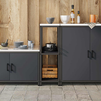 Stoccaggio in cucina HATTEM Antracite 30 x 50 x 92 cm Acciaio | homemem39