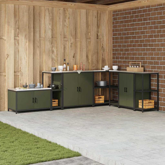 Stoccaggio in cucina HATTEM Verde Oliva 30 x 50 x 92 cm Acciaio | homemem39