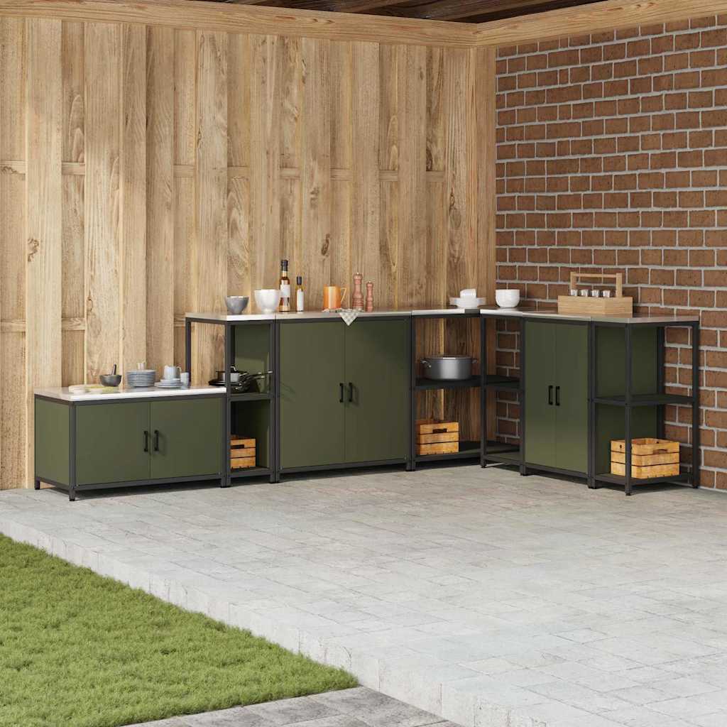 Stoccaggio in cucina HATTEM Verde Oliva 30 x 50 x 92 cm Acciaio