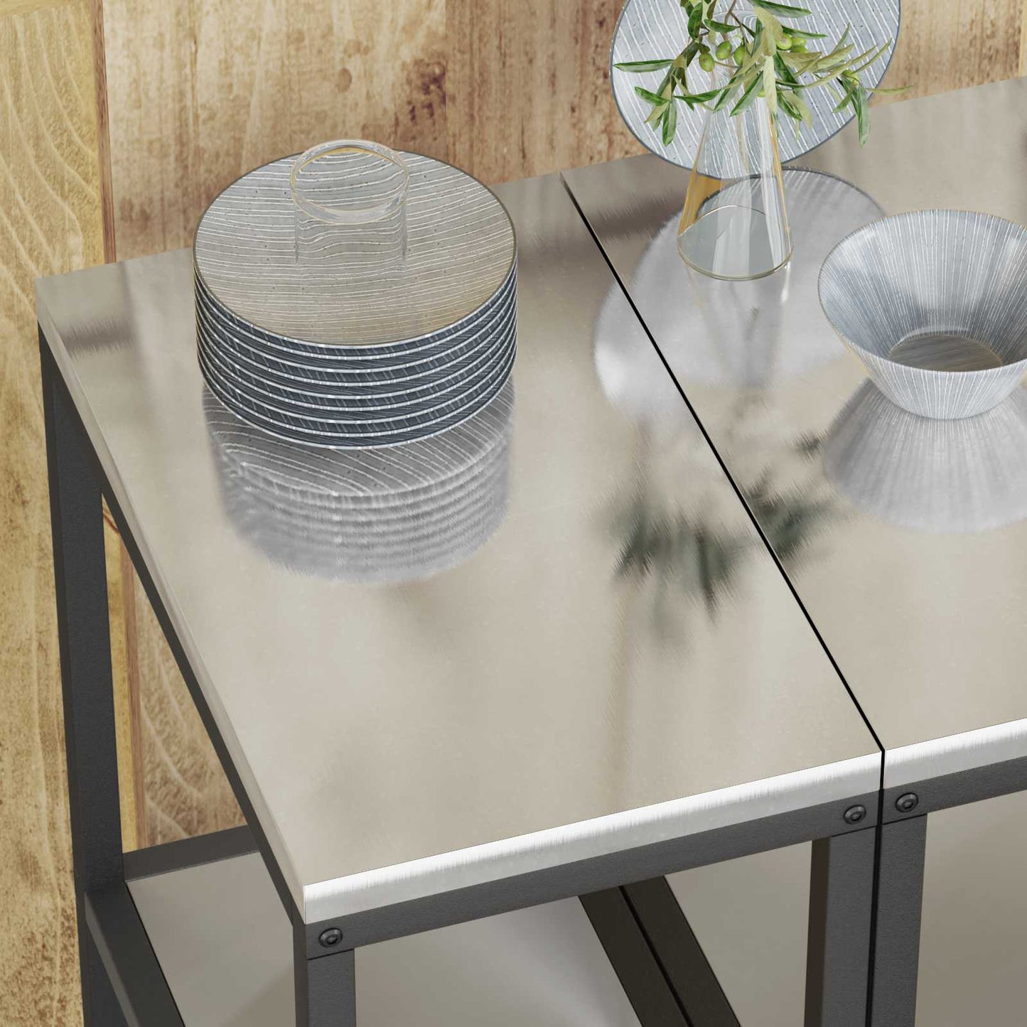 Stoccaggio in cucina HATTEM Argento 30 x 50 x 92 cm Acciaio