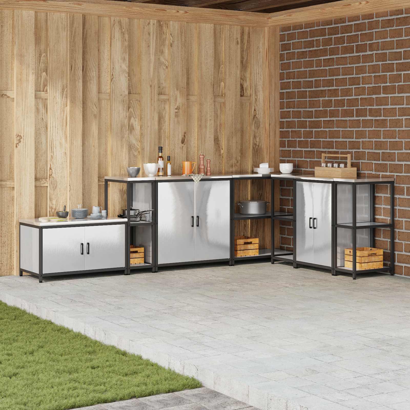 Stoccaggio in cucina HATTEM Argento 30 x 50 x 92 cm Acciaio | homemem39