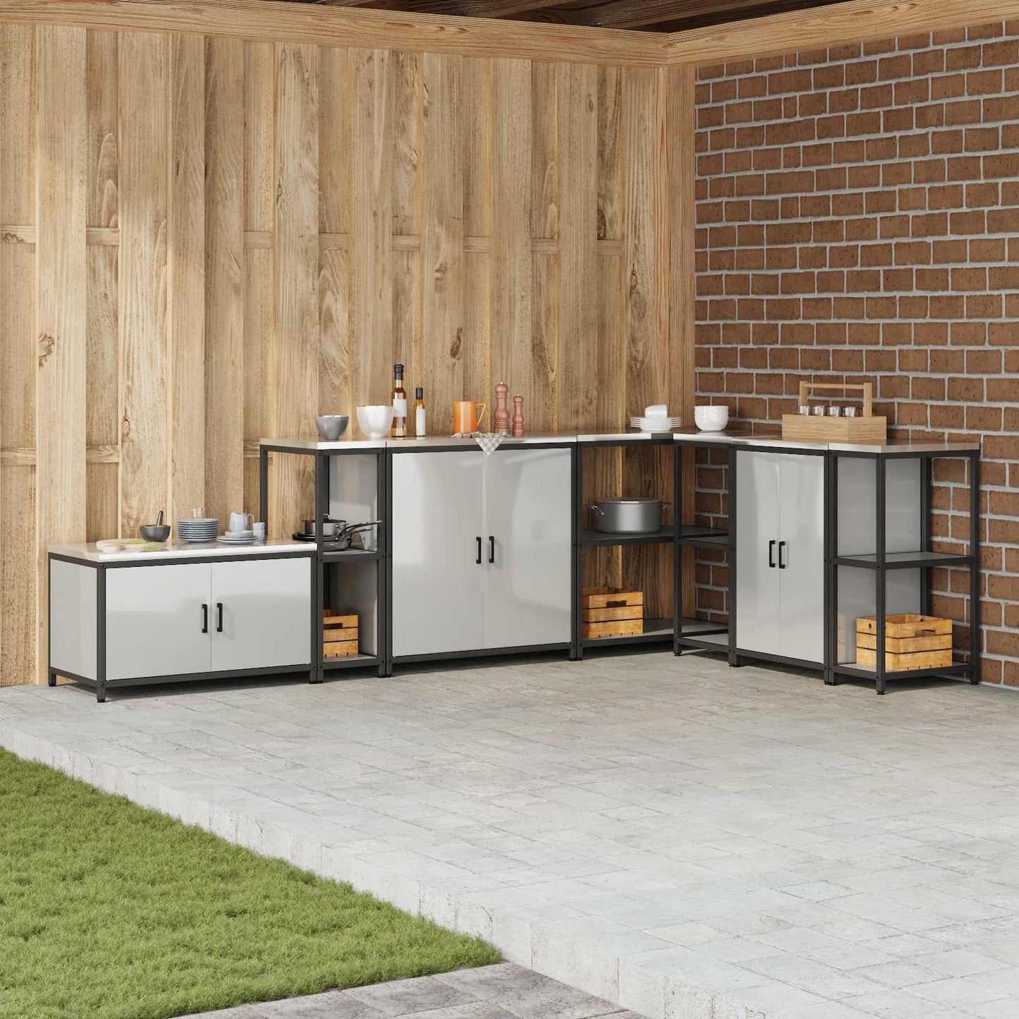 Stoccaggio in cucina HATTEM Argento 30 x 50 x 92 cm Acciaio | homemem39