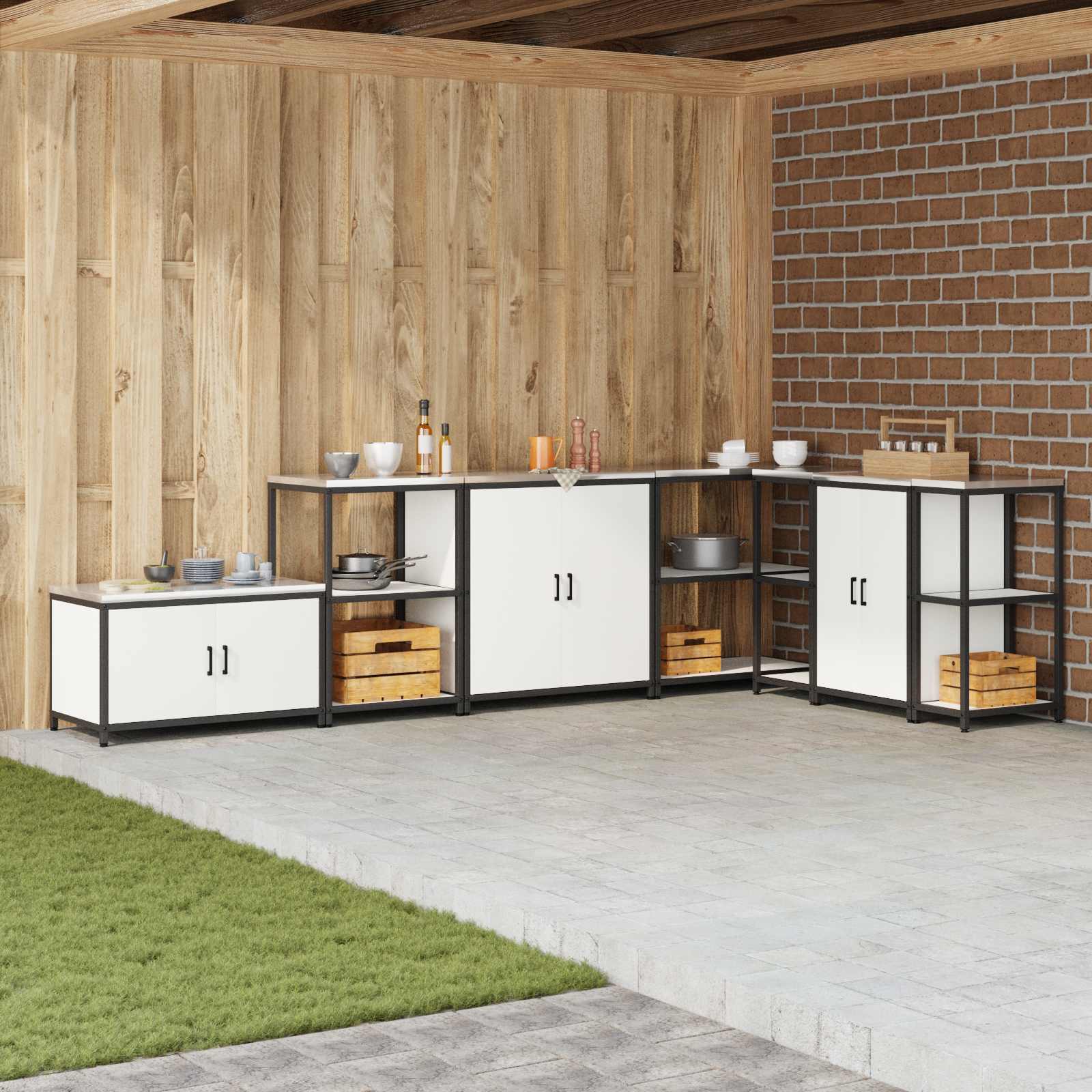 Stoccaggio in cucina HATTEM Bianco 90 x 50 x 92 cm Acciaio | homemem39