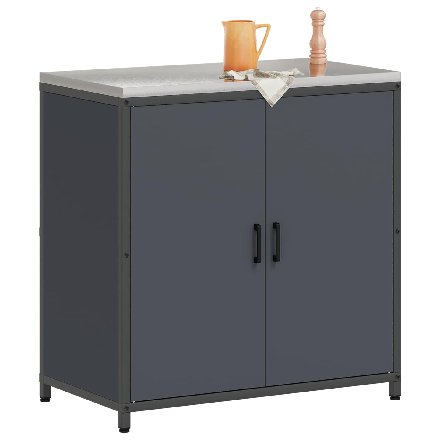 Stoccaggio in cucina HATTEM Antracite 90 x 50 x 92 cm Acciaio | homemem39